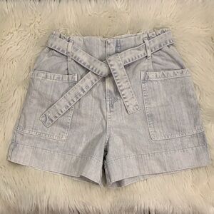 Anthropologie Pilcro high rise denim belted shorts light wash 25